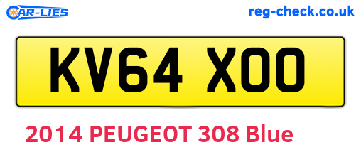 KV64XOO are the vehicle registration plates.