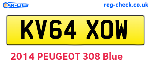 KV64XOW are the vehicle registration plates.