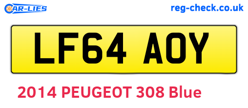 LF64AOY are the vehicle registration plates.