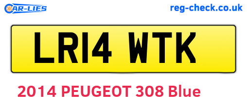 LR14WTK are the vehicle registration plates.