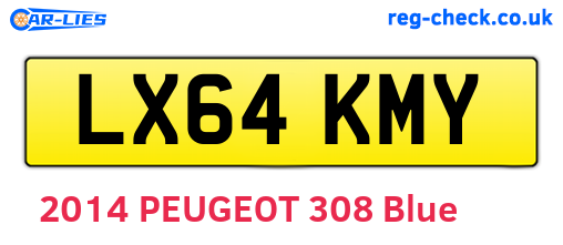 LX64KMY are the vehicle registration plates.