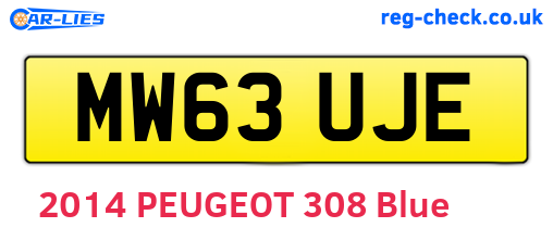 MW63UJE are the vehicle registration plates.