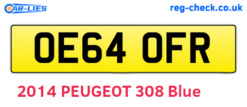 OE64OFR are the vehicle registration plates.