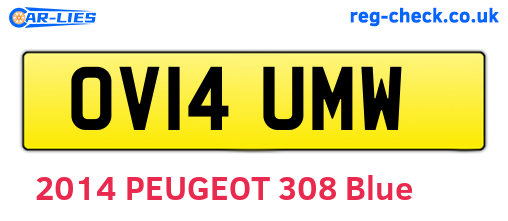 OV14UMW are the vehicle registration plates.