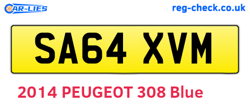 SA64XVM are the vehicle registration plates.