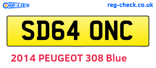SD64ONC are the vehicle registration plates.
