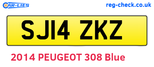 SJ14ZKZ are the vehicle registration plates.