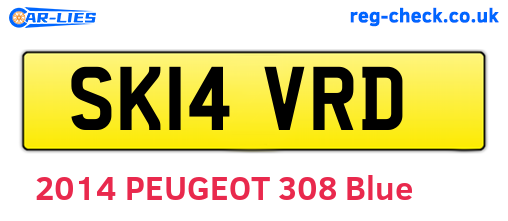 SK14VRD are the vehicle registration plates.