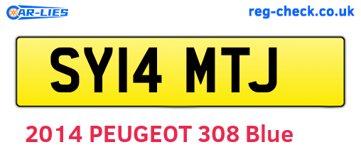 SY14MTJ are the vehicle registration plates.