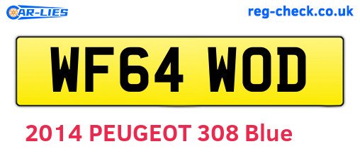 WF64WOD are the vehicle registration plates.