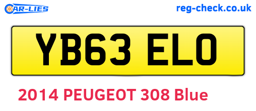 YB63ELO are the vehicle registration plates.
