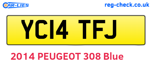 YC14TFJ are the vehicle registration plates.