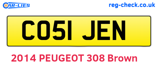 CO51JEN are the vehicle registration plates.
