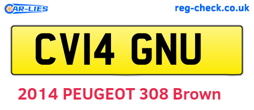 CV14GNU are the vehicle registration plates.
