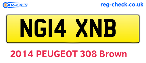 NG14XNB are the vehicle registration plates.