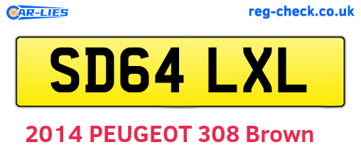 SD64LXL are the vehicle registration plates.