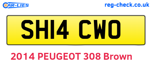 SH14CWO are the vehicle registration plates.