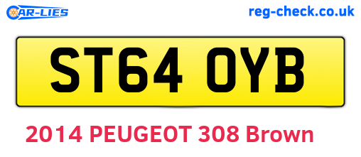 ST64OYB are the vehicle registration plates.
