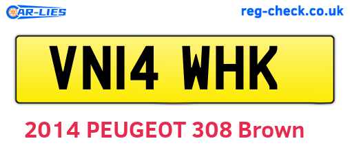 VN14WHK are the vehicle registration plates.
