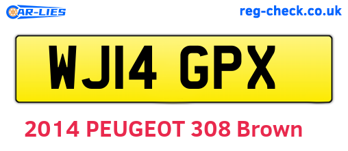 WJ14GPX are the vehicle registration plates.