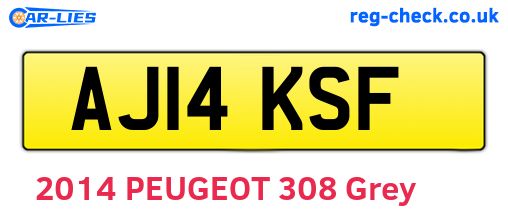 AJ14KSF are the vehicle registration plates.