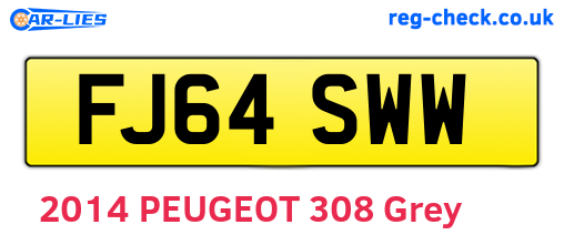 FJ64SWW are the vehicle registration plates.