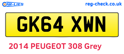 GK64XWN are the vehicle registration plates.