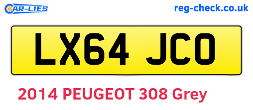 LX64JCO are the vehicle registration plates.