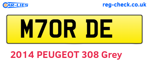 M70RDE are the vehicle registration plates.