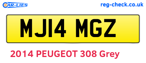 MJ14MGZ are the vehicle registration plates.