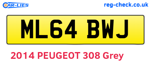 ML64BWJ are the vehicle registration plates.