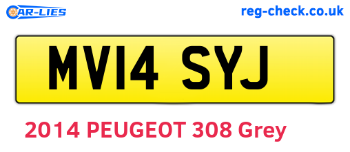 MV14SYJ are the vehicle registration plates.
