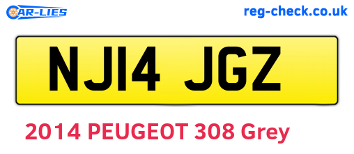 NJ14JGZ are the vehicle registration plates.