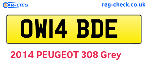 OW14BDE are the vehicle registration plates.