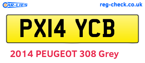 PX14YCB are the vehicle registration plates.