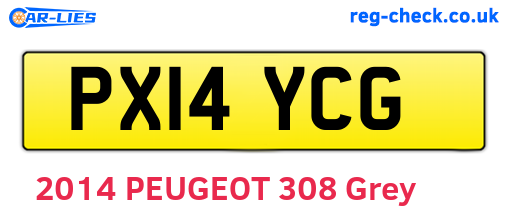 PX14YCG are the vehicle registration plates.