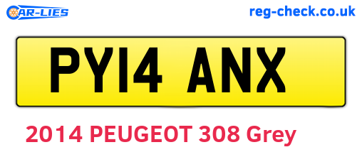 PY14ANX are the vehicle registration plates.