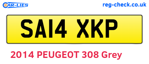 SA14XKP are the vehicle registration plates.