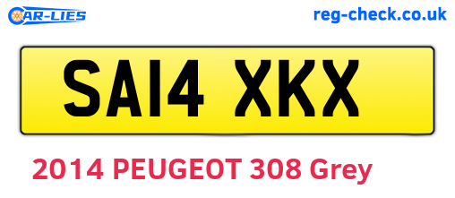 SA14XKX are the vehicle registration plates.