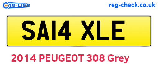 SA14XLE are the vehicle registration plates.