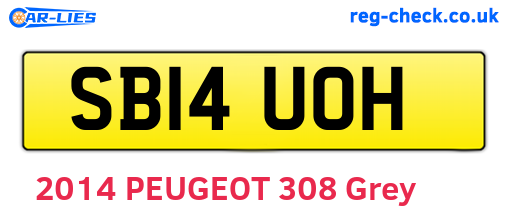 SB14UOH are the vehicle registration plates.