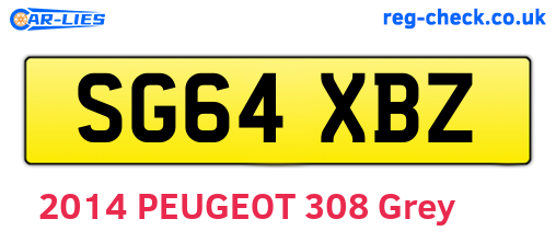 SG64XBZ are the vehicle registration plates.
