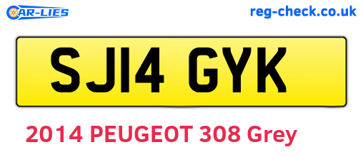 SJ14GYK are the vehicle registration plates.