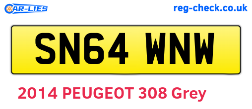 SN64WNW are the vehicle registration plates.