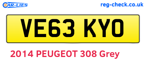 VE63KYO are the vehicle registration plates.