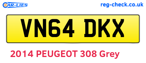 VN64DKX are the vehicle registration plates.
