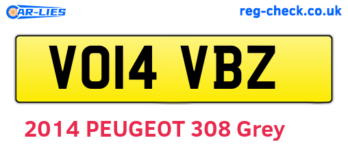 VO14VBZ are the vehicle registration plates.