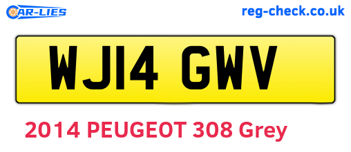 WJ14GWV are the vehicle registration plates.