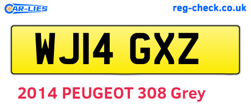 WJ14GXZ are the vehicle registration plates.