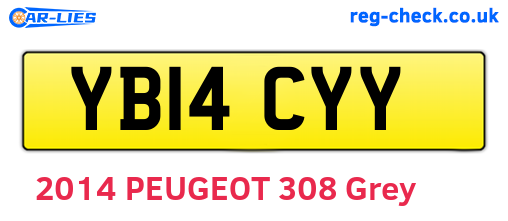 YB14CYY are the vehicle registration plates.